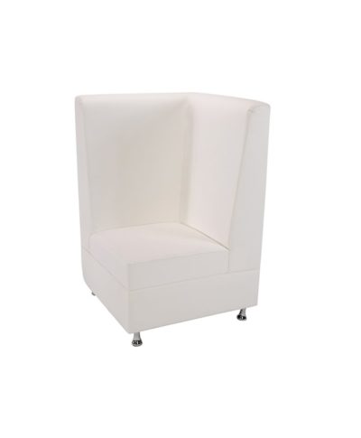 White Mod High Back Corner Chair – A Chair Affair Rentals