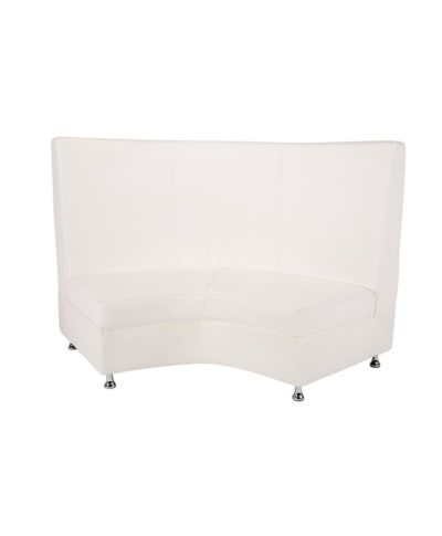 White Mod Highback Curved Loveseat – A Chair Affair Rentals