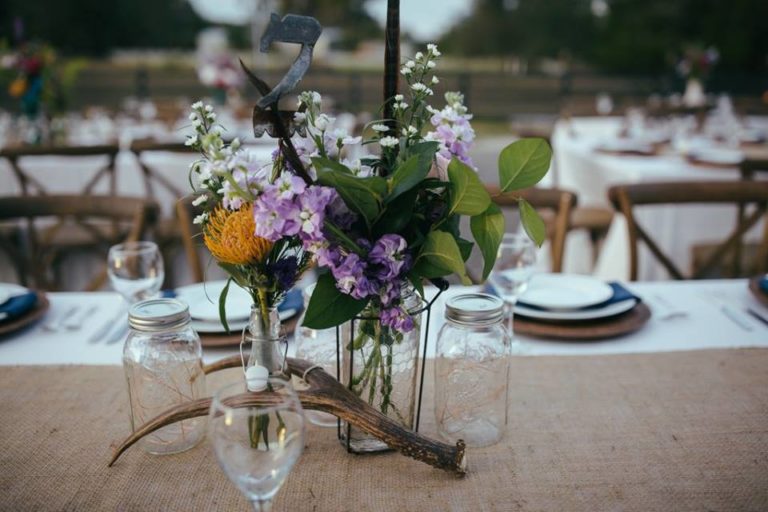 country wedding reception flowers