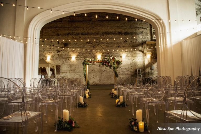 rialto theatre wedding reception decor ghost chairs