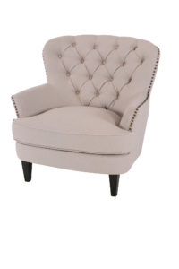 Beige Club Tufted Chair