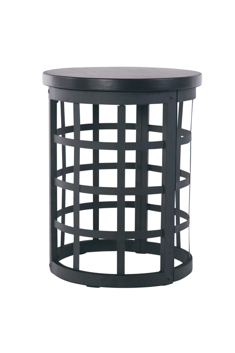 Black Metal Vintage Round End Table