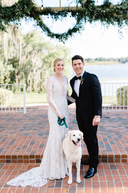 Cypress Grove Estate House Kelly and Ben, couple and dog