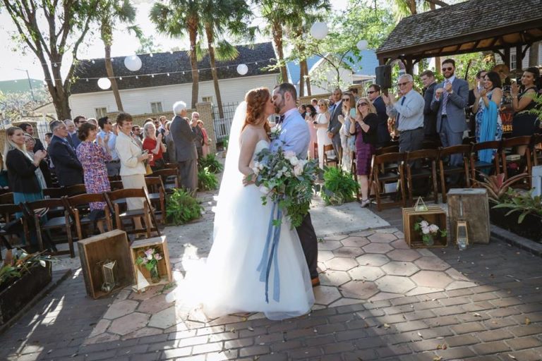 ybor city museum wedding ceremony newlyweds