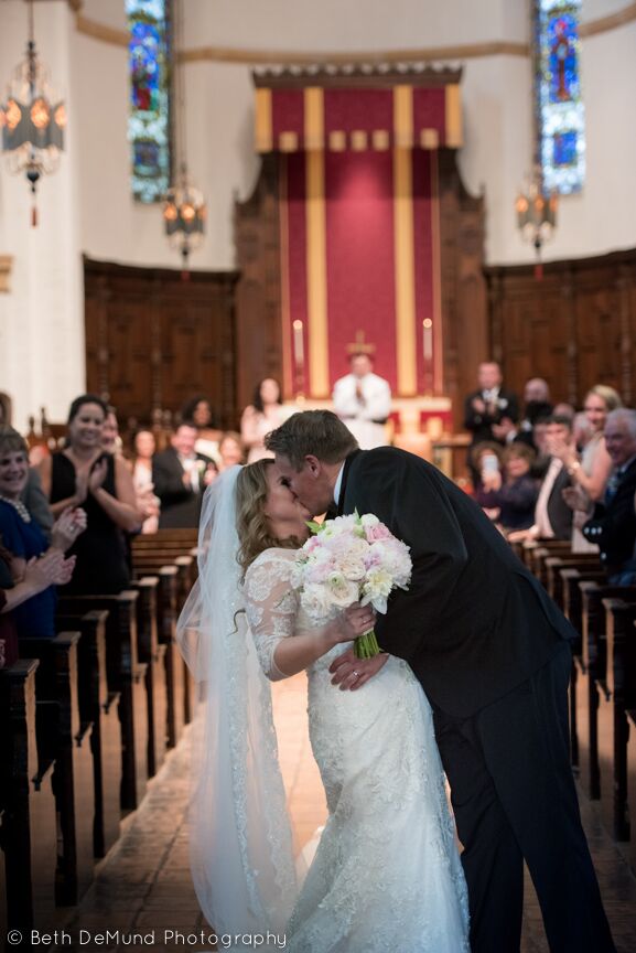 Ballroom at Church Street Wedding ceremony kiss