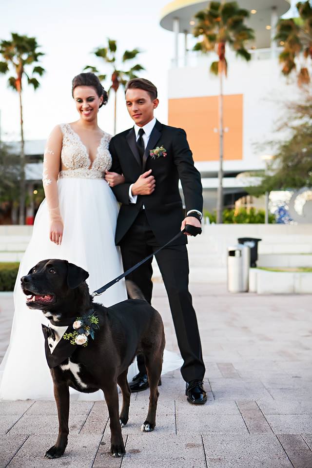 Garden Inspired Wedding dog lab