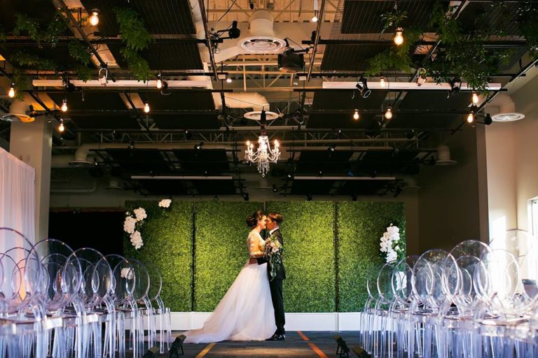 Garden Inspired Wedding hedge wall