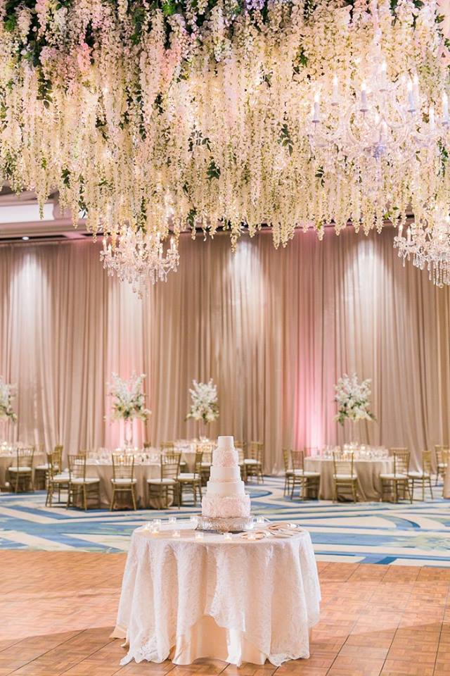 Orlando Grande Lakes Wedding floral chandelier A Chair Affair