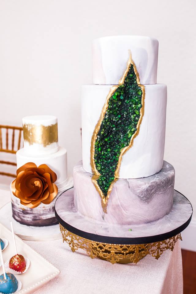 Luxmore Grande Estate wedding trends A Chair Affair geode cake
