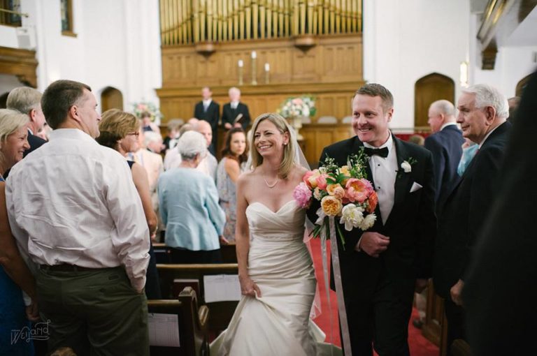 Bartow Tent Wedding A Chair Affair church newlyweds