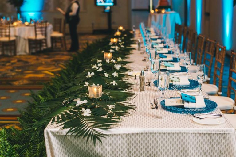 Hilton Orlando Bonnet Creek Wedding A Chair Affair chiavari chairs peacock glass chargers 1