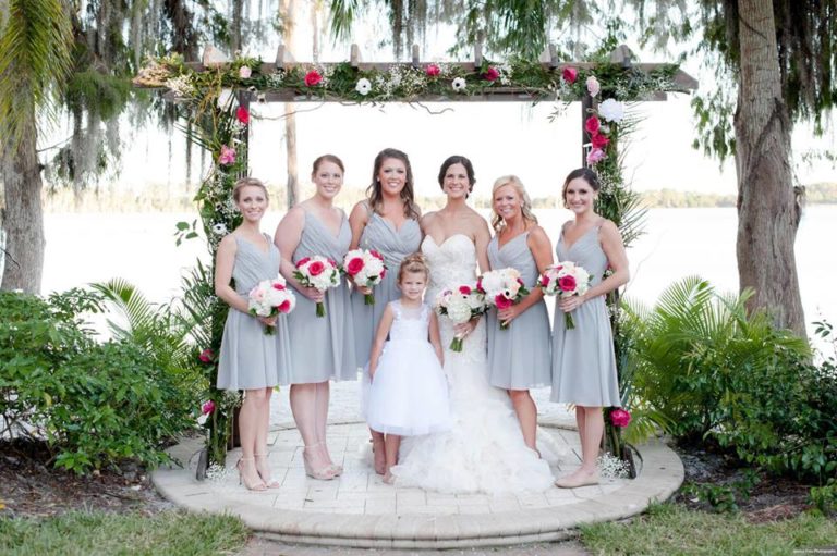 Paradise Cove Orlando Wedding A Chair Affair bridal party