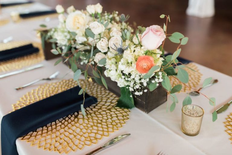 Skyline ranch wedding a chair affair table decor