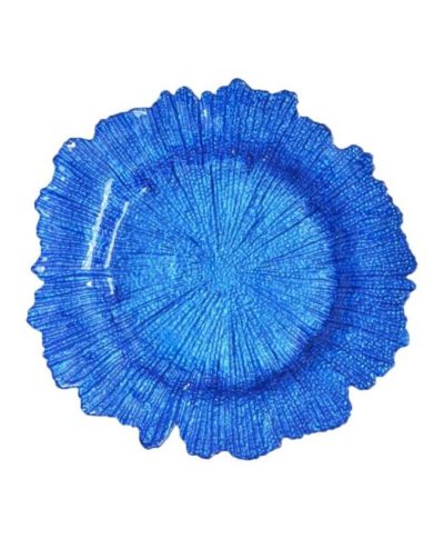Blue Sea Sponge Glass Charger