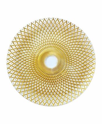 Gold & Clear Weave Glass Charger
