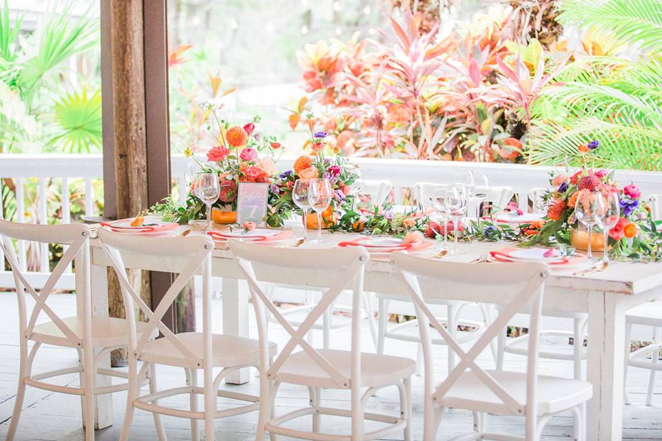 Paradise Cove wedding A Chair Affair farm table french country chair, specialty seating, specialty chairs