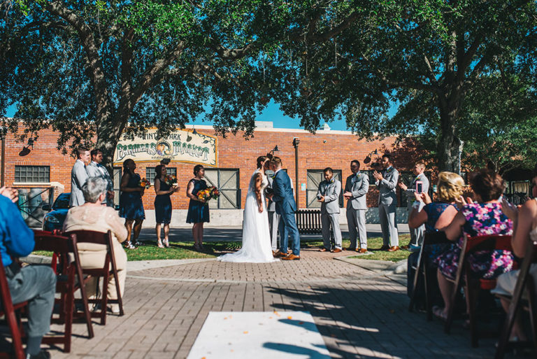 Winter Park Farmers Market wedding A Chair Affair mahogany folding chair