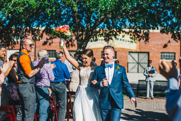 Winter Park Farmers Market wedding A Chair Affair mahogany folding chairs