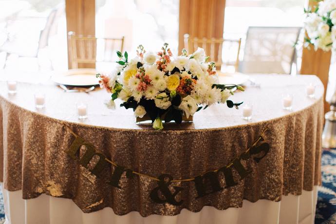 Mission Inn Resort Wedding A Chair Affair gold chiavari chairs sweetheart table