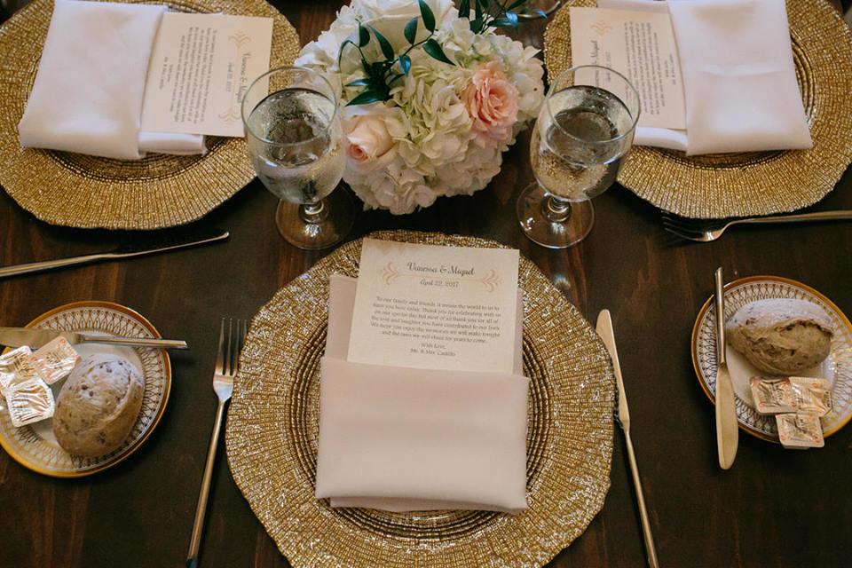 October Oaks Farm Wedding A Chair Affair gold octo hargers