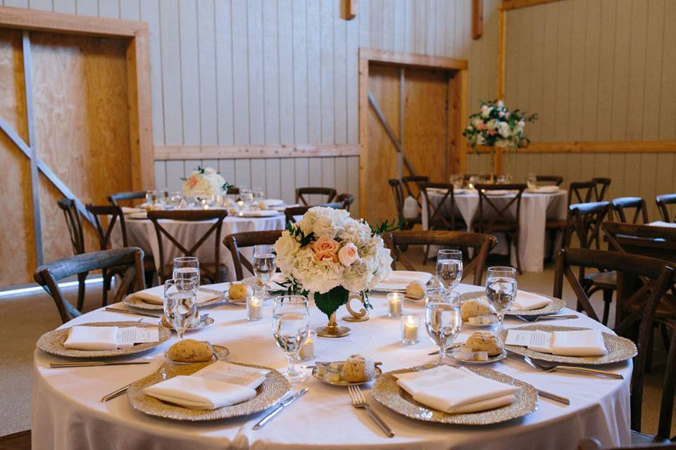 October Oaks Farm Wedding A Chair Affair mahogany french country chairs gold octo chargers 1