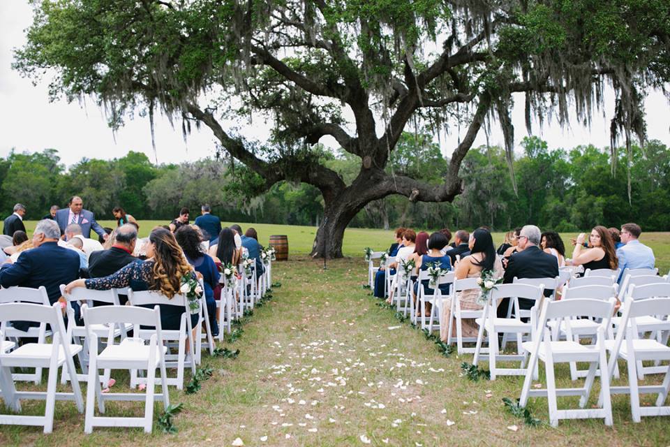 October Oaks Farm Wedding A Chair Affair white folding chairs 1