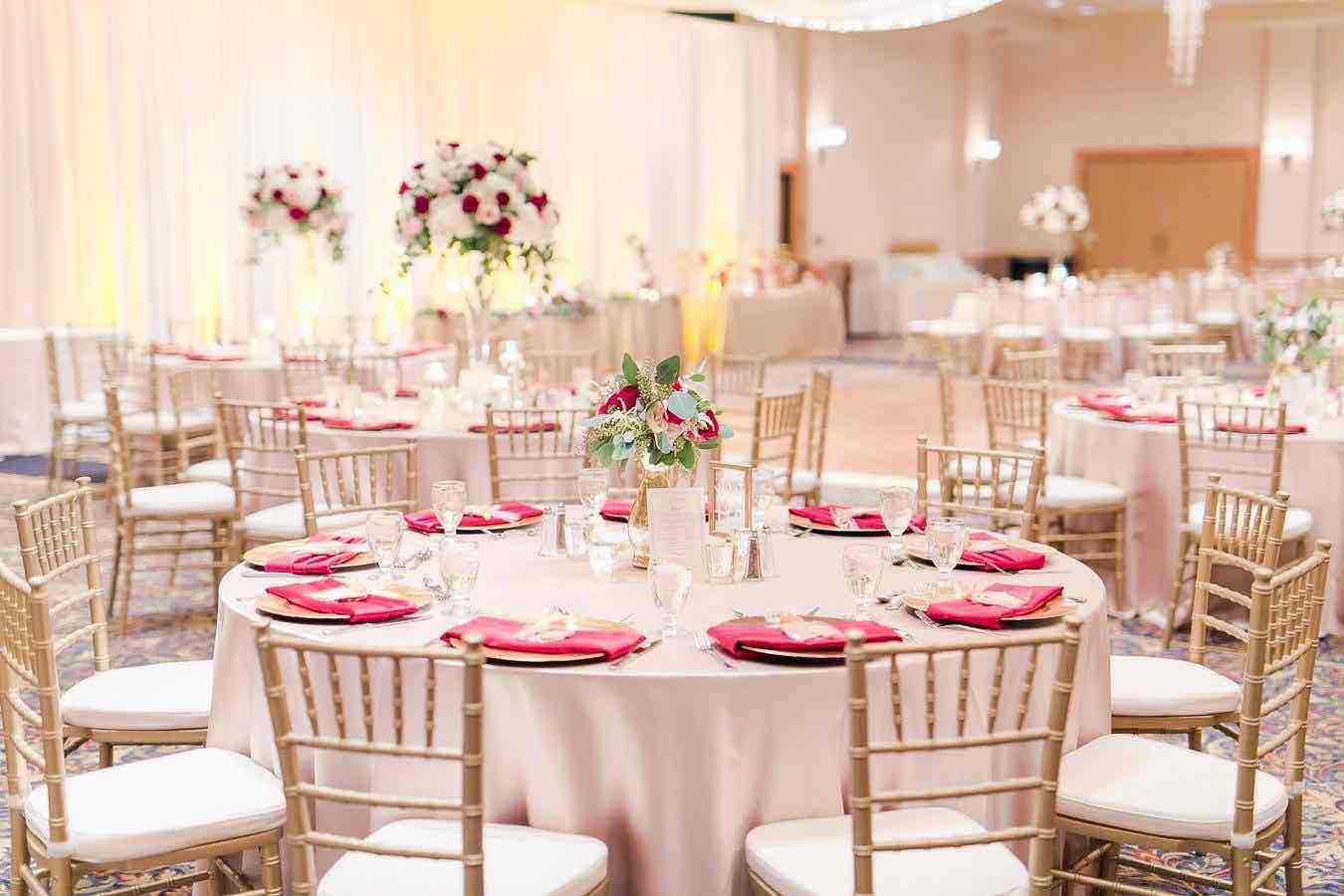 Red and Gold Mission Inn Resort Wedding A Chair Affair Reception