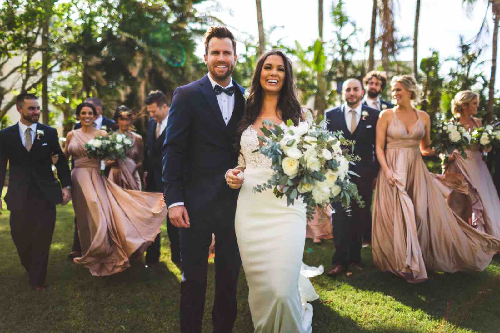 Ivory and Gold Ritz Carlton Sarasota wedding a chair affair Bridal Party