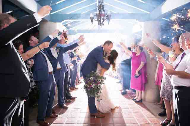 Fall Sydonie Mansion Wedding A Chair Affair Bride and Groom Exit