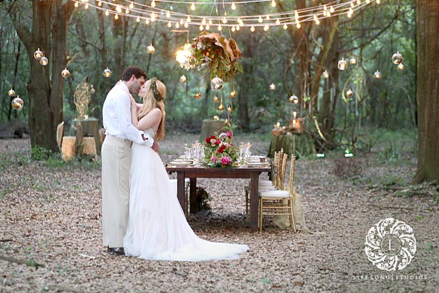 enchanted forest themed wedding reception