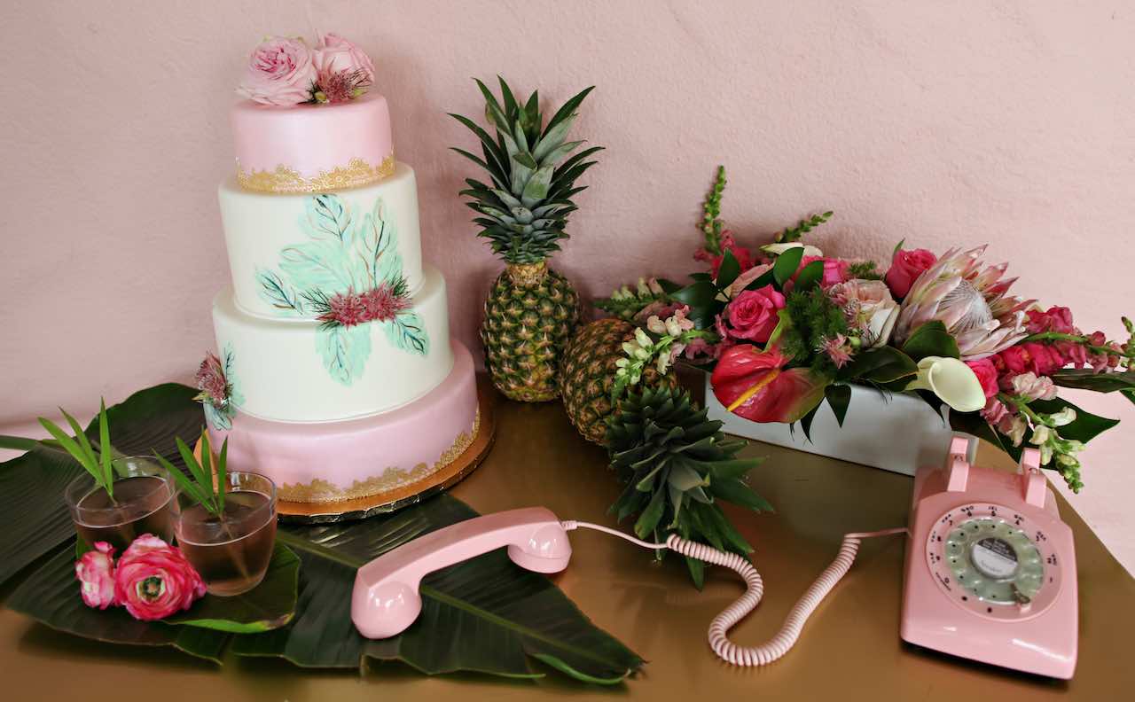 Vinoy Renaissance Wedding A Chair Affair Pink Phone and Cake