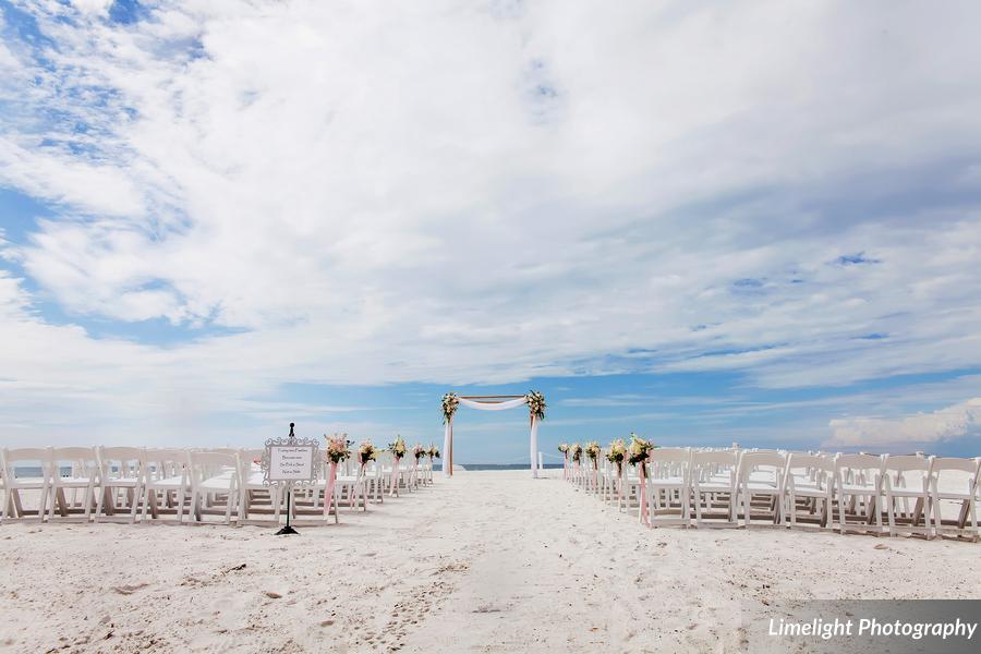 Hilton Clearwater Beach Wedding A Chair Affair Ceremony Setup White Folding Chairs