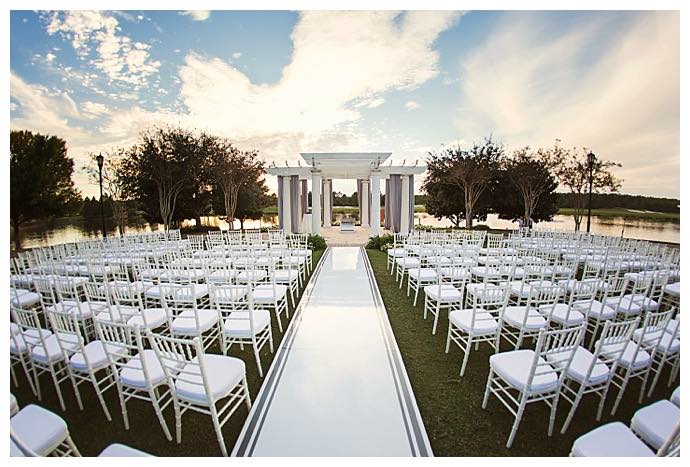 LGBT Ritz Carlton wedding A Chair Affair Ceremony White Chiavari Chairs
