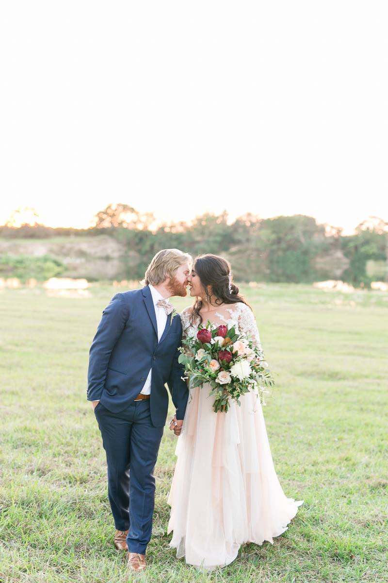 vintage-inspired farm wedding A Chair Affair newlyweds