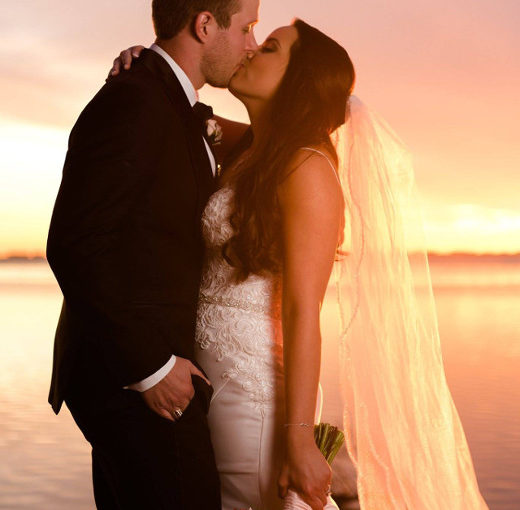 Powell Crosley Wedding Bride and Groom Sunset