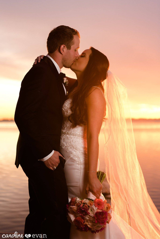 Powell Crosley Wedding Bride and Groom Sunset