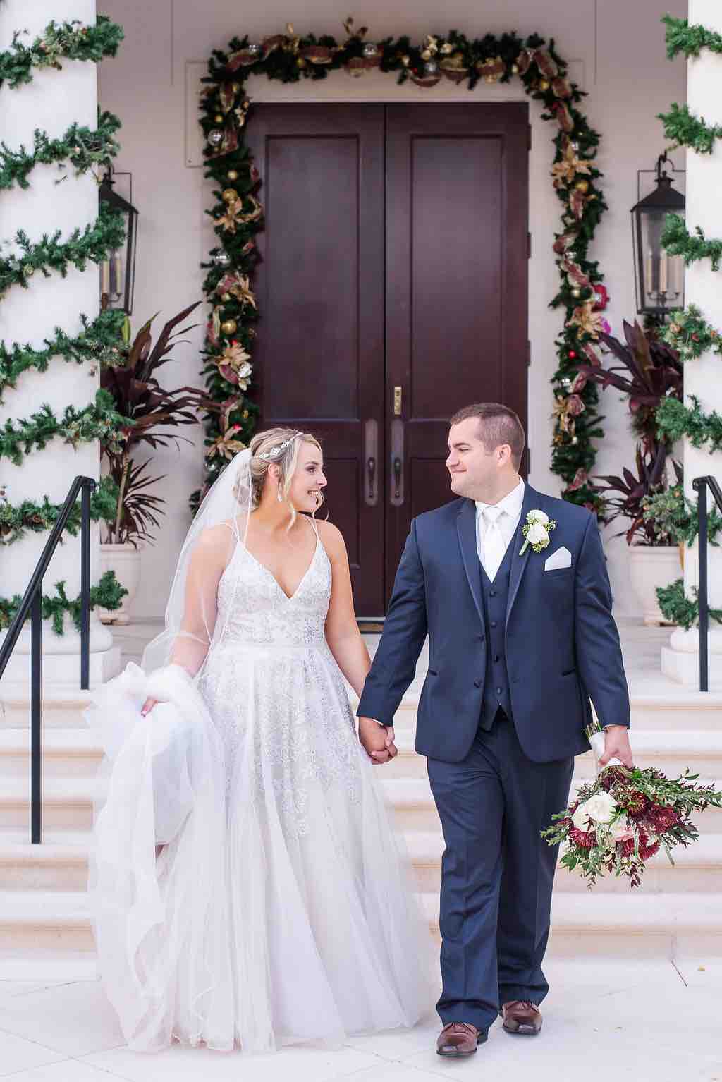 navy and burgundy wedding A Chair Affair couple