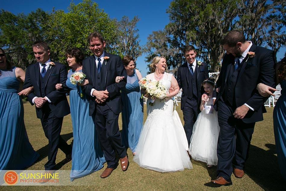 Suzanne and Jason gold and navy wedding Mission Inn Resort A Chair Affair bridal party fun