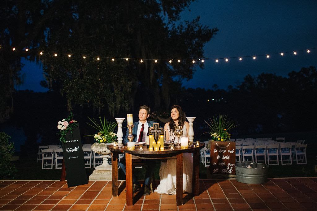 romantic Sydonie Mansion wedding Shelbie and Justin at sweetheart table A Chair Affair