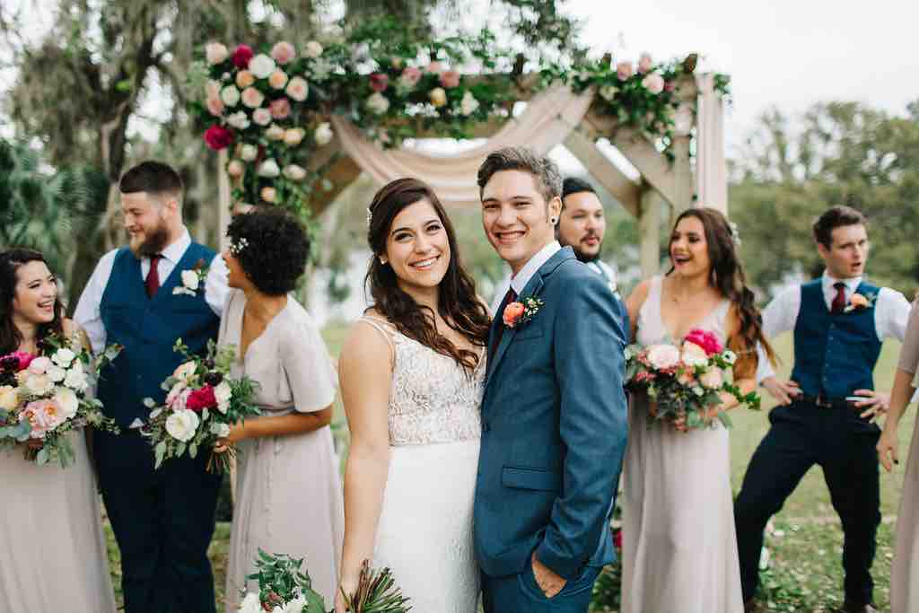 romantic Sydonie Mansion wedding Shelbie and Justin with wedding party A Chair Affair