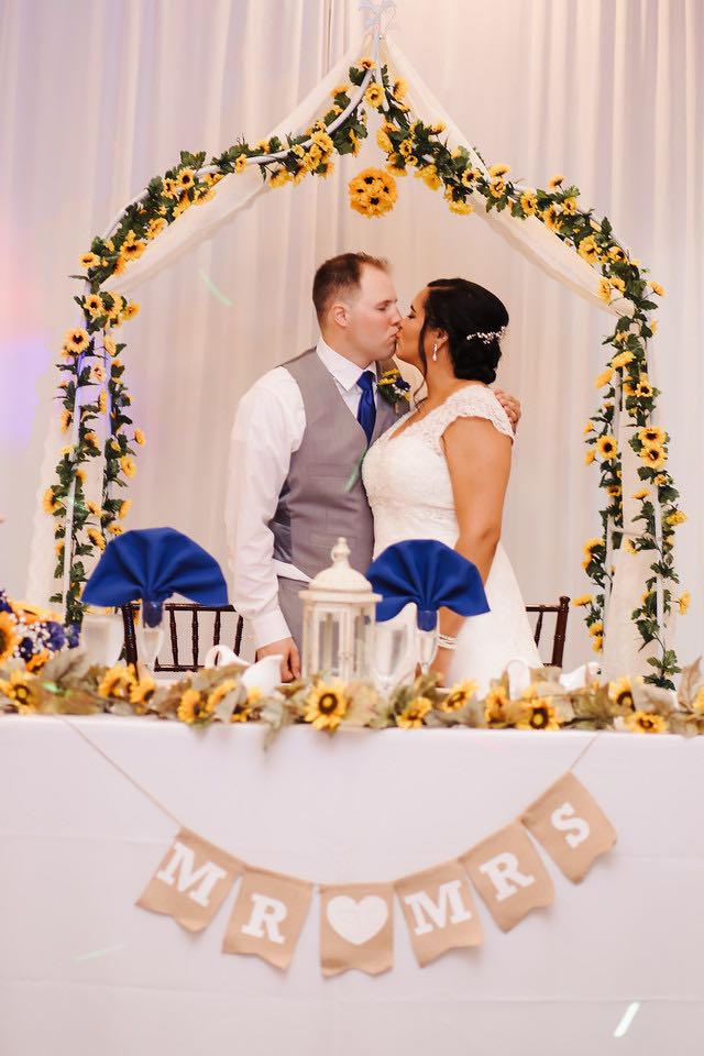 Royal Blue Wedding in Central Florida Couple A Chair Affair Mahogany Chiavari Chairs with White Pads It Takes 2 Photography