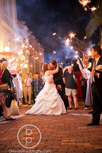 red and gold wedding downtown Orlando Heather and Joe Ballroom at Church Street Orlando Wedding Pix A Chair Affair sendoff