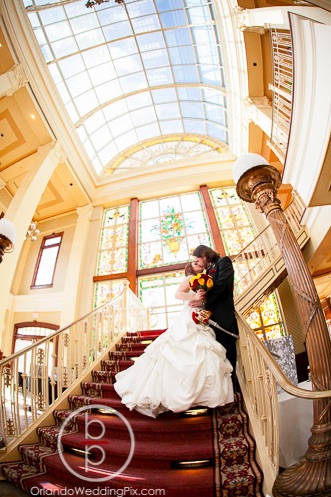 red and gold wedding downtown Orlando Heather and Joe Ballroom at Church Street Orlando Wedding Pix A Chair Affair