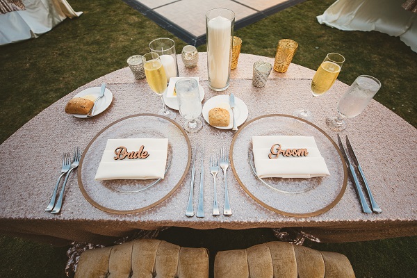 Bella Collina Fall Wedding-Gold Rim Chargers- The Victoria Chair-Sweetheart Table-A Chair Affair