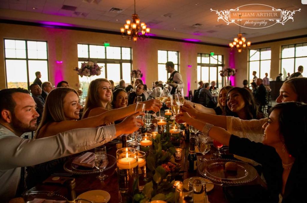 Bella Collina Wedding Reception A Chair Affair Silver Belmont Chargers William Arthur Photography