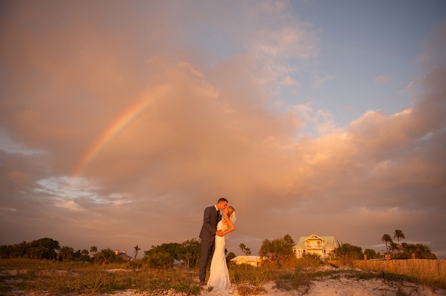 Carlouel Yacht Club Old Florida Wedding-Beach Ceremony Rainbow-A Chair Affair