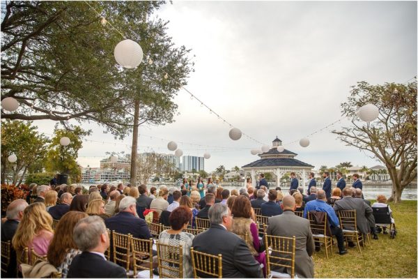 Davis Island Garden Club Outdoor Wedding- Gold Chiavari Chairs with Ivory Pads-Wedding Ceremony-A Chair Affair