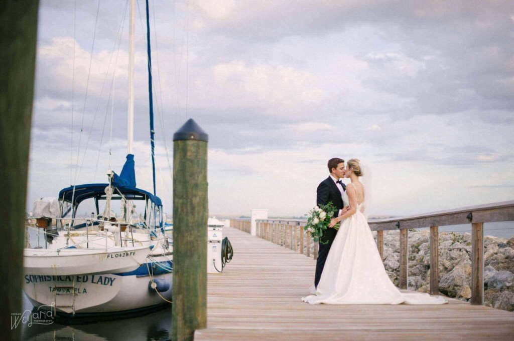 Tampa yacht and country club a chair affair bride and groom dock