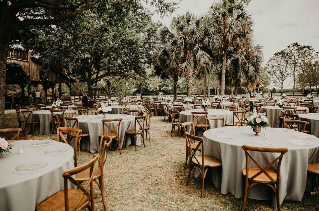 country chic wedding A Chair Affair French Country Chairs and round tables