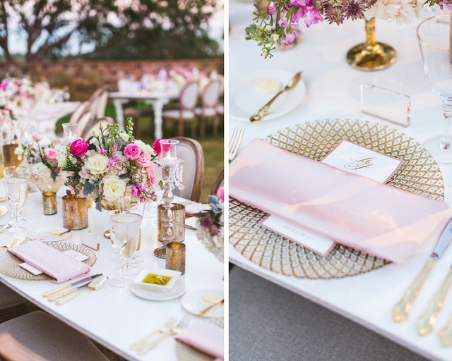 Bella Collina Wedding-Reception- Gold & Clear Weave Glass Charger- The Richard Table- A Chair Affair.jpg